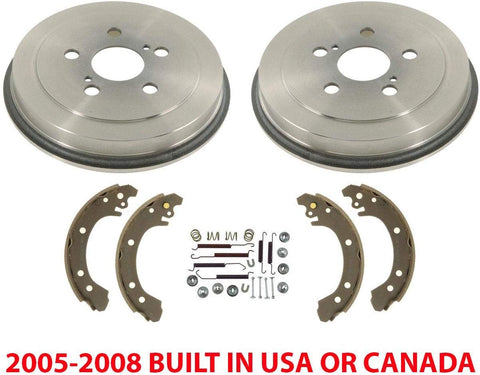 Fits Toyota Corolla Built In USA & Canada (2) Rear Brake Drums Shoes and Springs