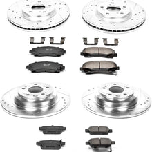 Power Stop K5856 Front & Rear Brake Kit with Drilled/Slotted Brake Rotors and Z23 Evolution Ceramic Brake Pads