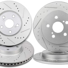Premium Cross-Drilled & Slotted Brake Rotor ANPART fit for 2009-2010 for Pontiac Vibe,2009-2019 for Toyota Corolla,2009-2013 for Toyota Matrix