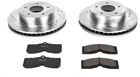 Power Stop K2598 Front Brake Kit with Drilled/Slotted Brake Rotors and Z23 Evolution Ceramic Brake Pads
