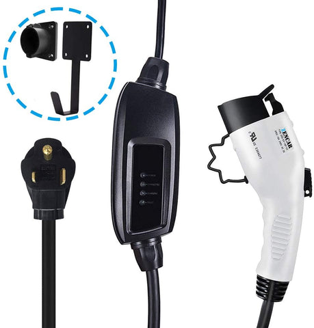 Zencar Level 2 EV Charger(240V, 16A, 25ft), Portable EVSE Home Electric Vehicle Charging Station Compatible with Chevy Volt, Nissan Leaf, Fiat, Ford Fusion(NEMA 6-50 Plug)