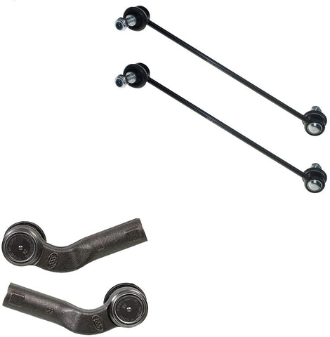 Detroit Axle - New 4 Piece Front Right and Left Outer Tie Rod Ends and Sway Bar Link Kit for Mazda 3 and Mazda 5 - Non Turbo Charged