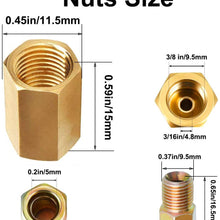 15 Pieces Brake Line Fittings (5 Unions, 10 Nuts) - Muhize 3/8' - 24 Threads Assortment for 3/16' Brake Line Tube