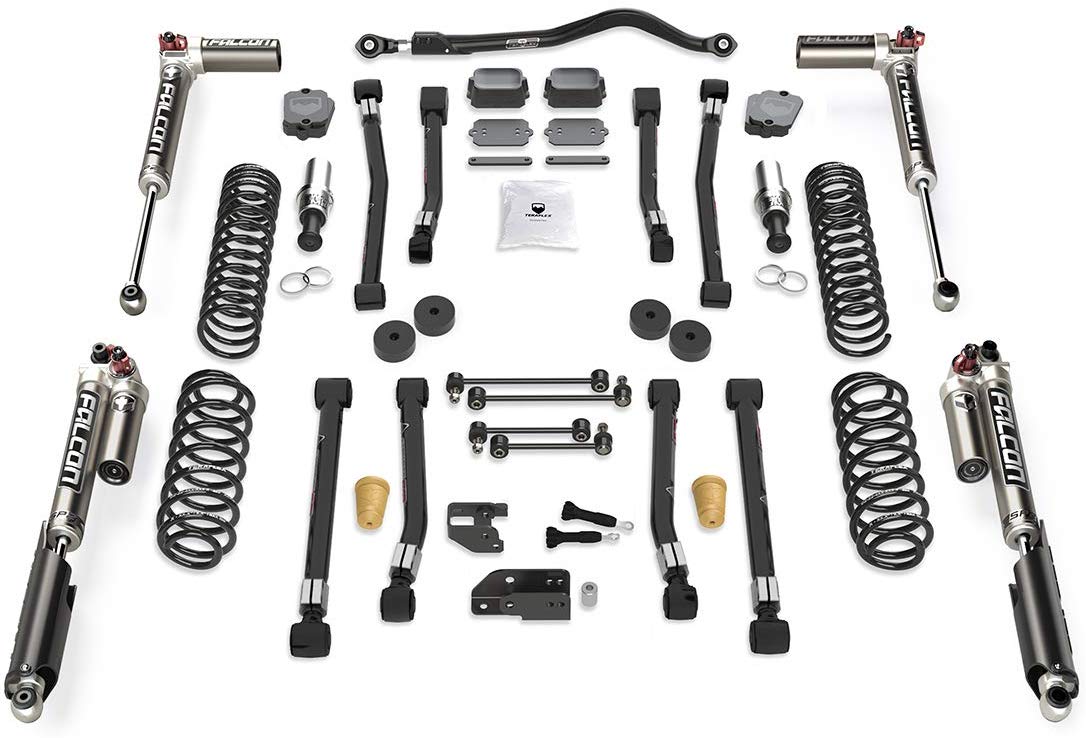 TeraFlex 1533033 JL 4dr: 3.5” Alpine RT3 Short Arm Suspension System & Falcon SP2 3.3 Fast Adjust