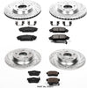 Power Stop K2277 Front & Rear Brake Kit with Drilled/Slotted Brake Rotors and Z23 Evolution Ceramic Brake Pads