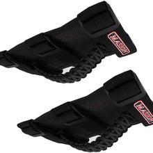 Paracord Roll Bar Grab Grip Handles 3Straps Handles Fit for 2 to 3-inch Roll Bars for Most Jeep Wrangler Models TJ CJ YJ JK JKU JL JLU(Sport, Willys,Sahara,Rubicon) 1986-2019+(2 Pcs,Black)
