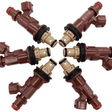 Fuel Injectors 6pcs/Set Replacement Fuel Injectors Engine Part Fit for 1999-2004 Toyota 4Runner Tacoma Tundra 3.4L V6, Replaces 23250-62040 23209-62040 (Brown)