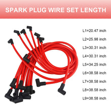 JDMON Compatible with High Performance Spark Plug Wire Set Universal for GM SBC BBC Chevy Small Block 307 327 350 383 Big Block 396 454 V8 10.5mm Red Line