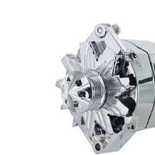Powermaster 17294-313 Chrome Alternator (12SI 100A 6 Groove Pulley & Cone 1 or 3 Wire)