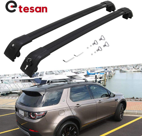 2 Pieces Cross Bars Fit for Land Rover Discovery Sport 2016-2021 Black Cargo Baggage Luggage Roof Rack Crossbars