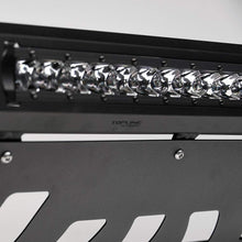 Topline Autopart Matte Black AVT Style Aluminum LED Light Bull Bar Brush Push Front Bumper Grill Grille Guard With Skid Plate For 11-19 Toyota Sienna