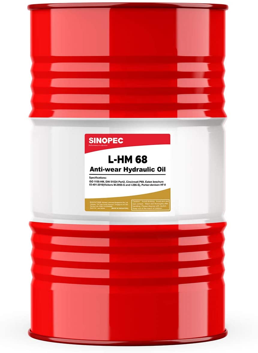 Sinopec AW 68 Hydraulic Oil Fluid (ISO VG 68, SAE 20) - 55 Gallon Drum (1)