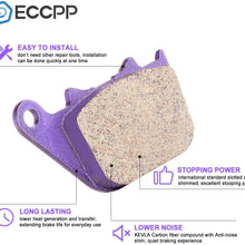 ECCPP FA387 Brake Pads Rear Carbon Fiber Replacement Brake Pads Kits Fit for 2004 2005 2006 2007 2008 2009 2010 2011 2012 Harley-Davidson
