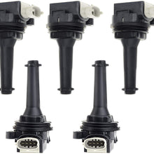 A-Premium Ignition Coils Pack Replacement for Volvo C30 2007-2013 C70 S40 S60 V50 V70 XC70 2.4L 2.5L 5-PC Set