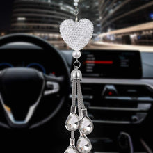 EZEYU Bling Car Rear View Mirror Charm,Crystal Sun Catcher Ornament,Car Charm Decoration,Rhinestone Hanging Ornament for Car & Home Decor (White)