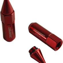 JDMSPEED New Red 20PCS M12X1.5 Cap Spiked Extended Tuner 60mm Aluminum Wheels Rims Lug Nuts