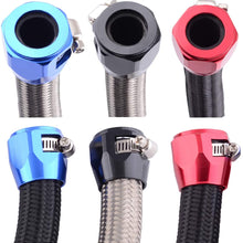 5/8 Rubber Hose Connector with Pipe Clamps - 10an Hose Finisher with Screw Band Clamp for 5/8 Fuel Line Hose, 4Pcs/Pack Black Hose Clamps, Great for Fuel/Oil/Diesel/Gas/Air and Water Hose Pipe
