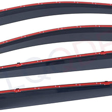 LQQDP 4pcs Smoke Tint With Chrome Trim Outside Mount Tape On/Clip On Style PVC Sun Rain Guard Vent Shade Window Visors Fit 17-20 Honda CRV CR-V