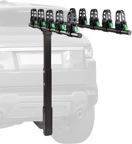 STEGODON 5 Bike Hitch Rack 2'' Hitch Receiver Heavy Duty Bicycle Carrier Racks Hitch Mount Double Foldable Rack for Cars, Trucks, SUV，Hatchback RV，Tow Hitch and Minivans