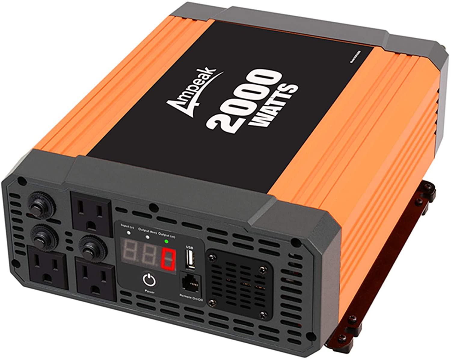 Ampeak 1000W Power Inverter Truck/RV Inverter 12V DC to 110V AC Converter with Dual AC Outlets 2.1A USB Modified Sine Wave Inverter