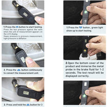 Vosarea 2 in 1 Car Brake Fluid Tester Pen Tire Pressure Tester with LED Auto Vehicle Diagnostic-Tools Mini Brake Fluid Tester (Black)
