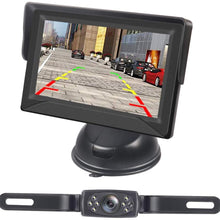 Kecxny HD Wired Backup Camera with 4.3 Inch Monitor, IP68 Waterproof Car Rear View Backup Camera LED Light Night Vision License Plate Camera System Kit for Cars,Trucks,Vans,Campers