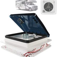 HZGrille 14" Universal RV, Trailer, Camper, Motorhome Roof Vent,RV Vent Fan with Reversible 12V Fan,Band Lamp Design