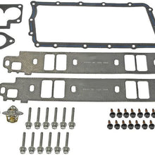 APDTY 726421 Intake Manifold Upper & Lower Gasket Kit For Dodge & Jeep 5.2L & 5.9L Engines (Includes Bolts & New Thermostat)(4897383AC)