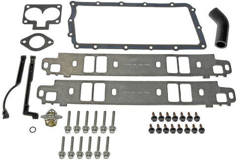 APDTY 726421 Intake Manifold Upper & Lower Gasket Kit For Dodge & Jeep 5.2L & 5.9L Engines (Includes Bolts & New Thermostat)(4897383AC)