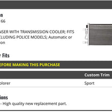 A/C Condenser with Transmission Oil Cooler - Compatible with 2013-2017 Ford Explorer
