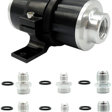 HiSport 58mm Universal High Flow 60 Micron Aluminum Inline Filter Fuel-Petrol Filter+Bracket for AN6/8/10 Fittings Adapters