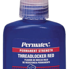 Permatex 26250 Red Permanent Strength Threadlockers, 50 mL, 1 in Thread, 1.69 oz, Bottle