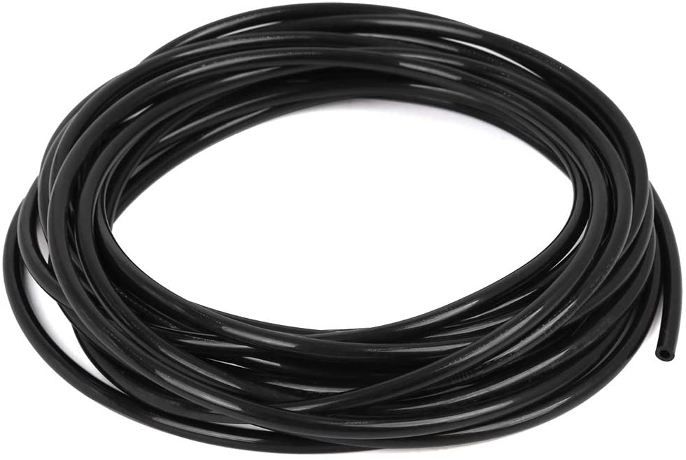 X AUTOHAUX 5 Meter 16.40ft Black Polyurethane PU Air Hose Pipe Tubing 4mm OD 2.5mm ID for Car
