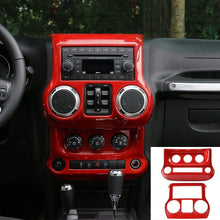 JeCar Center Console Panel & Air Conditioning Switch Panel Trim Cover ABS Interior Trim Kit for 2011-2018 Jeep Wrangler JK JKU, Red