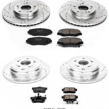 Power Stop K6173 Front & Rear Brake Kit with Drilled/Slotted Brake Rotors and Z23 Evolution Ceramic Brake Pads