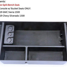 Car Center Console Organizer Tray for 2019 2020 Chevy Silverado 1500/ GMC Sierra 1500 2019 GM Vehicles Accessories (Full Console w/Bucket Seats ONLY)