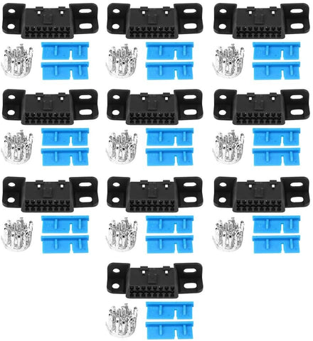 Acouto OBD2 16Pin Female Connector OBDII Cable Car Auto Adapter Plug Shell Kit for GM J1962