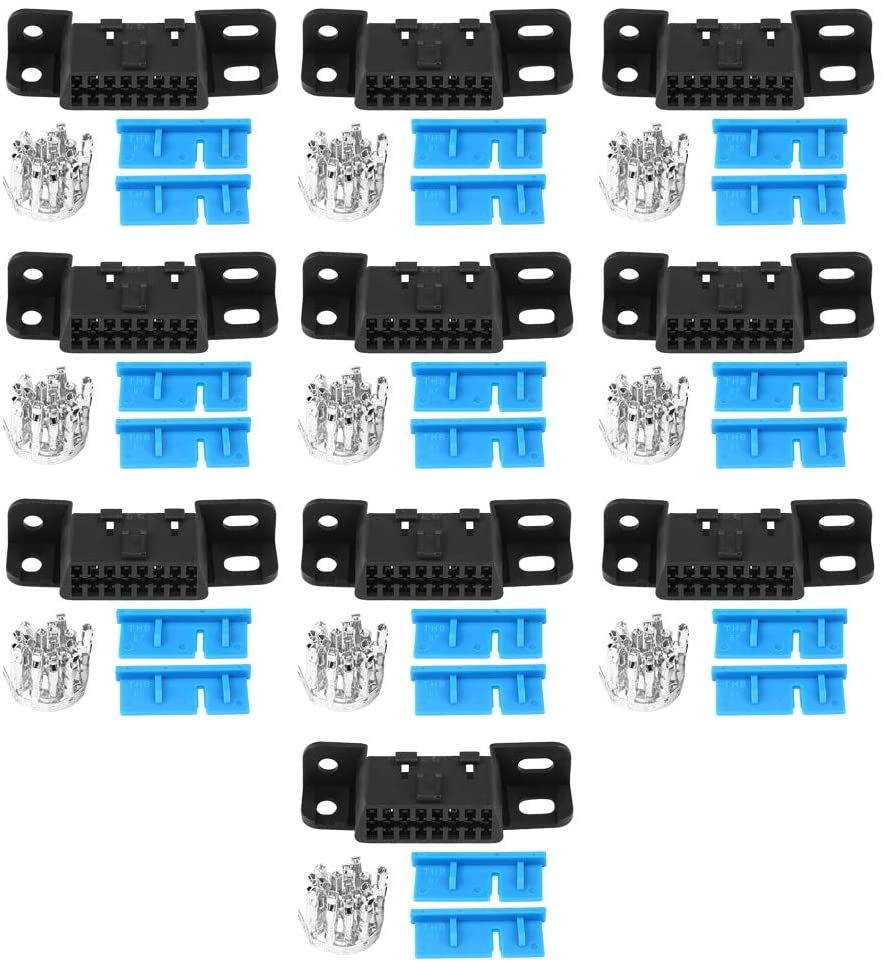 Aramox Female Connector Kit, OBD2 II 16Pin Female Connector OBDII Cable Car Auto Adapter Plug Shell Kit for GM, Buick, Cadillac J1962