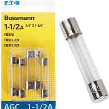 Bussman BP/AGC-1-1/2-RP 1.5 Amp Glass Fuse 5 Count