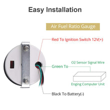 WATERWICH Air/Fuel Ratio AFR Gauge Kit 2inches 52mm 12V Universal for Car SUV Vehicle Automotive