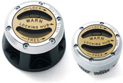 WARN 28739 Premium Manual Locking Hub with Zinc Aluminum Alloy Dial, Dual Seals and 27 Splines, Chrome, 1 Pair