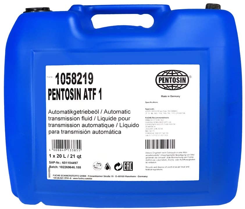 Pentosin 1058209 ATF-1 Synthetic AutomotiveTransmission Fluid, 20 Liter (91241)