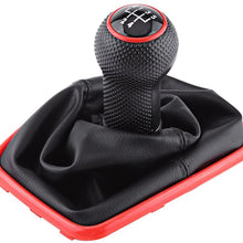 Delaman 5 Speed Car Gear Shift Knob Gearstick Gaiter Boot Leather Replacement Kit for Jetta Bora Golf MK4 1999-2004