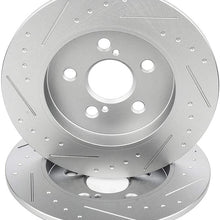 AUTOMUTO Front Rotors Slotted Discs Brake Rotor fit for CT0h,for Pontiac Vibe,for TOYOTA Corolla/Matrix/Prius/Prius Plug-In/Prius Prime