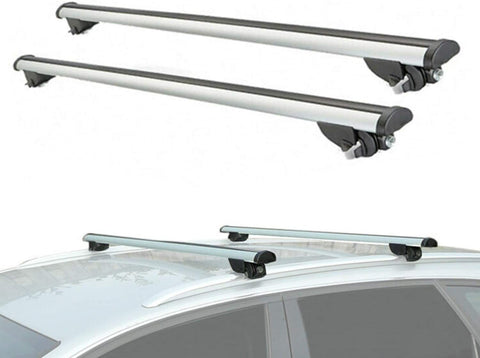 OMAC Roof Racks Lockable Cross Bars Carrier Cargo Racks Rail Aluminium Silver Set 2 Pcs. for Ford Edge 2015-2018