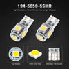 KAFEEK 20x T10 Wedge 194 168 2825 W5W LED Bulbs, Super Bright 5-5050 Chipset, CAN-Bus Error Free, Interior Lights, License Plate Dome Map Door Courtesy Park Lights,Xenon White