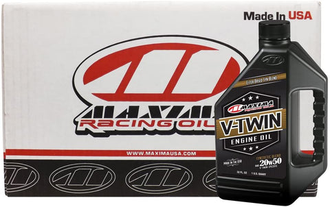 Maxima Racing Oils CS30-14901-12PK-12PK 20W-50 V-Twin Synthetic Blend Engine Oil - 384 oz., (Pack of 12)