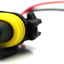 iJDMTOY (2) 9006 9012 HB4 Female Adapter Wiring Harness Sockets w/Wire Pigtails, Compatible With Headlights, Fog Lights Retrofit or Installing Cubic LED Pod Lights, LED Light Bar, LED Work Lamps, etc