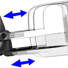 DNA Motoring TWM-020-T999-CH-SM Chrome Powered Tow Mirror+Heat+LED Smoked [For 14-17 Silverado/Sierra]