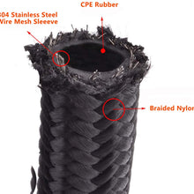 16 Feet 8AN AN8 1/2" Fuel Line Hose Braided Stainless Steel Oil Gas Fuel Hose CPE Synthetic Rubber Line Black